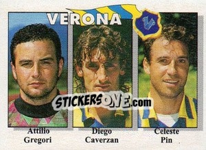 Sticker Attillio Gregori / Diego Caverzan / Celeste Pin - Calcioflash 1995 n. 393 - Euroflash