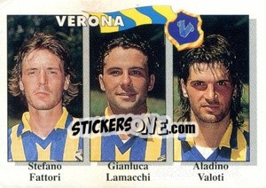 Sticker Stefano Fattori / Gianluca Lamacchi / Aladino Valoti - Calcioflash 1995 n. 395 - Euroflash