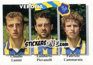 Sticker Claudio Lunini / Lamberto Piovanelli / Fabrizio Cammarata - Calcioflash 1995 - Euroflash