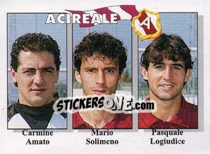 Sticker Carmine Amato / Mario Solimeno / Pasquale Logiudice - Calcioflash 1995 - Euroflash