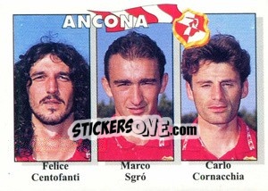Sticker Felice Centofanti / Marco Sgró / Carlo Cornacchia - Calcioflash 1995 n. 326 - Euroflash