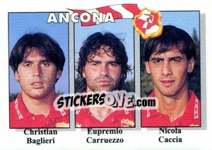 Sticker Christian Baglieri / Eupremio Carruezzo / Nicola Caccia - Calcioflash 1995 n. 328 - Euroflash