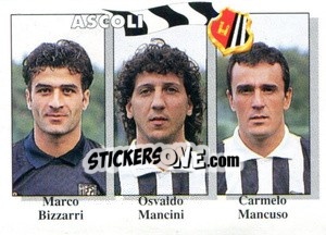 Cromo Marco Bizzarri / Osvaldo Mancini / Carmelo Mancuso - Calcioflash 1995 - Euroflash
