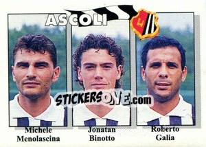 Sticker Michele Menolascina / Jonatan Binotto / Roberto Galia - Calcioflash 1995 - Euroflash