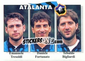 Sticker Emanuele Tresoldi / Daniele Fortunato / Tebaldo Bigliardi - Calcioflash 1995 - Euroflash