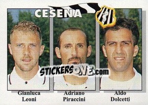 Sticker Gianluca Leoni / Adriano Piraccini / Aldo Dolcetti - Calcioflash 1995 - Euroflash