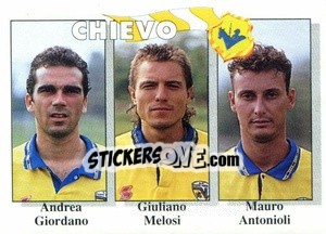 Sticker Andrea Giordano / Giuliano Melosi / Mauro Antonioli - Calcioflash 1995 n. 344 - Euroflash
