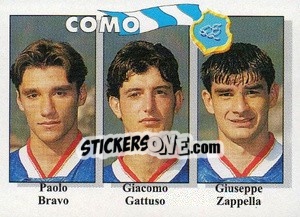 Sticker Paolo Bravo / Giacomo Gattuso / Giuseppe Zappella - Calcioflash 1995 n. 346 - Euroflash