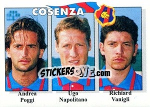 Sticker Andrea Poggi / Ugo Napolitano / Richard Vanigli - Calcioflash 1995 - Euroflash