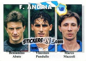 Figurina Beniamino Abate / Vincenzo Pandullo / Marco Mazzoli - Calcioflash 1995 - Euroflash