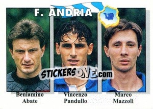 Sticker Beniamino Abate / Vincenzo Pandullo / Marco Mazzoli - Calcioflash 1995 n. 353 - Euroflash