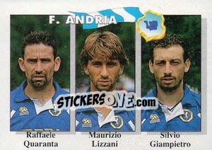 Sticker Raffaele Quaranta / Maurizio Lizzani / Silvio Giampietro - Calcioflash 1995 - Euroflash