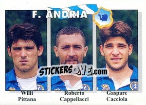 Sticker Willi Pittana / Roberto Cappellacci / Gaspare Cacciola - Calcioflash 1995 n. 355 - Euroflash