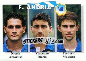 Sticker Nicola Amoruso / Vincenzo Riccio / Frederic Massara - Calcioflash 1995 - Euroflash