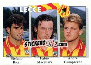 Sticker Stefano Ricci / Fabio Macellari / André Gumprecht - Calcioflash 1995 n. 358 - Euroflash