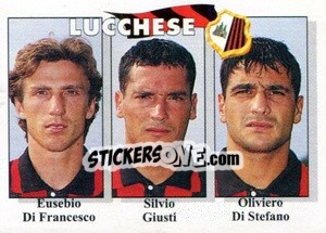 Sticker Eusebio Di Francesco / Silvio Giusti / Oliviero Di Stefano - Calcioflash 1995 n. 363 - Euroflash