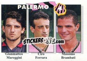Sticker Gianmatteo Mareggini / Ciro Ferrara / Massimo Brambati - Calcioflash 1995 n. 365 - Euroflash