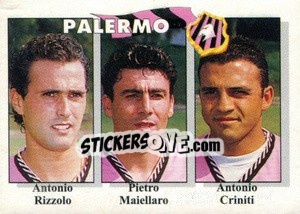 Sticker Antonio Rizzolo / Pietro Maiellaro / Antonio Criniti - Calcioflash 1995 - Euroflash