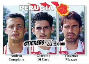 Sticker Andrea Camplone / Giacomo Di Cara / Vincenzo Mazzeo - Calcioflash 1995 n. 370 - Euroflash