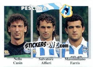 Sticker Nello Cusin / Salvatore Alfieri / Massimiliano Farris - Calcioflash 1995 - Euroflash