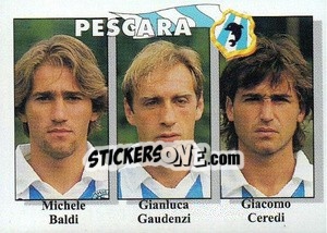 Sticker Michele Baldi / Gianluca Gaudenzi / Giacomo Ceredi - Calcioflash 1995 - Euroflash