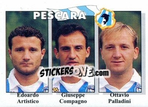 Sticker Edoardo Artistico / Giuseppe Compagno / Ottavio Palladini - Calcioflash 1995 - Euroflash