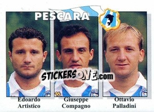Sticker Edoardo Artistico / Giuseppe Compagno / Ottavio Palladini - Calcioflash 1995 n. 376 - Euroflash