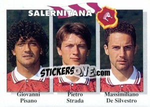 Sticker Giovanni Pisano / Pietro Strada / Massimiliano De Silvestro - Calcioflash 1995 n. 384 - Euroflash