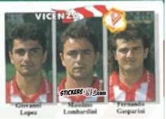Sticker Giovanni Lopez / Massimo Lombardini / Ferdinando Gasparini - Calcio Flash 1995 n. 399 - Euroflash