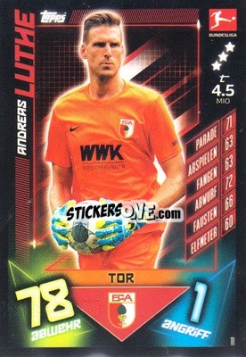 Sticker Andreas Luthe - German Fussball Bundesliga 2019-2020. Match Attax n. 11 - Topps