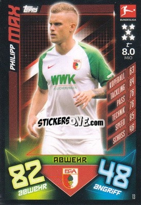 Sticker Philipp Max - German Fussball Bundesliga 2019-2020. Match Attax - Topps