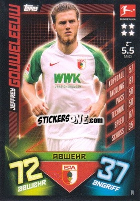 Cromo Jeffrey Gouweleeuw - German Fussball Bundesliga 2019-2020. Match Attax - Topps