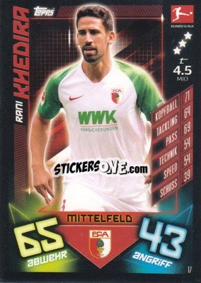 Cromo Rani Khedira - German Fussball Bundesliga 2019-2020. Match Attax - Topps