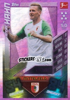 Sticker André Hahn - German Fussball Bundesliga 2019-2020. Match Attax n. 27 - Topps