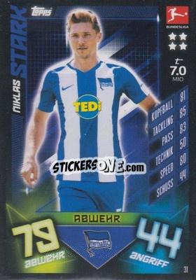 Figurina Niklas Stark - German Fussball Bundesliga 2019-2020. Match Attax - Topps