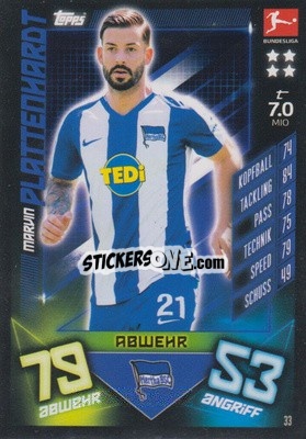 Sticker Marvin Plattenhardt - German Fussball Bundesliga 2019-2020. Match Attax n. 33 - Topps