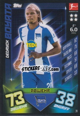 Sticker Dedryck Boyata - German Fussball Bundesliga 2019-2020. Match Attax n. 34 - Topps