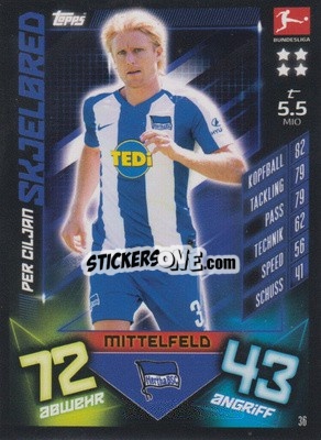 Sticker Per Ciljan Skjelbred - German Fussball Bundesliga 2019-2020. Match Attax - Topps