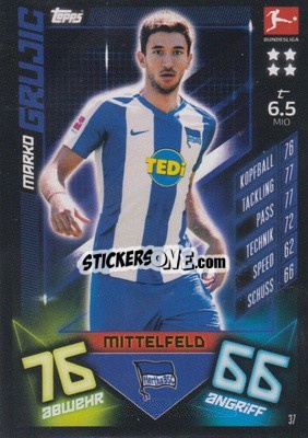 Cromo Marko Grujic - German Fussball Bundesliga 2019-2020. Match Attax - Topps