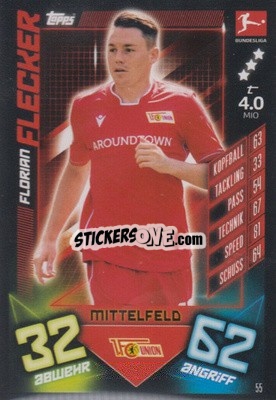 Sticker Florian Flecker - German Fussball Bundesliga 2019-2020. Match Attax - Topps