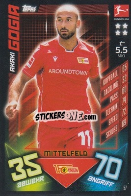 Cromo Akaki Gogia - German Fussball Bundesliga 2019-2020. Match Attax - Topps