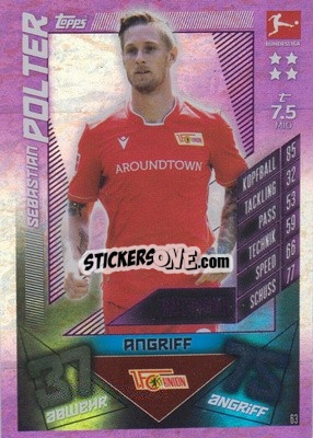 Sticker Sebastian Polter - German Fussball Bundesliga 2019-2020. Match Attax n. 63 - Topps