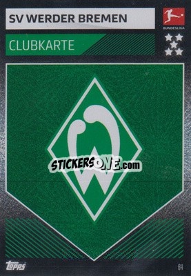 Sticker Clubkarte - German Fussball Bundesliga 2019-2020. Match Attax n. 64 - Topps