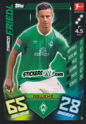 Sticker Marco Friedl - German Fussball Bundesliga 2019-2020. Match Attax n. 66 - Topps