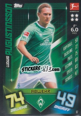 Sticker Ludwig Augustinsson - German Fussball Bundesliga 2019-2020. Match Attax n. 67 - Topps