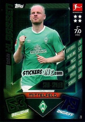 Sticker Davy Klaassen - German Fussball Bundesliga 2019-2020. Match Attax n. 73 - Topps