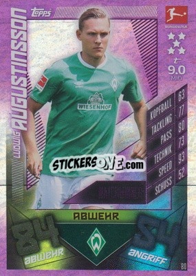Sticker Ludwig Augustinsson - German Fussball Bundesliga 2019-2020. Match Attax n. 80 - Topps