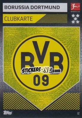 Sticker Clubkarte - German Fussball Bundesliga 2019-2020. Match Attax n. 82 - Topps