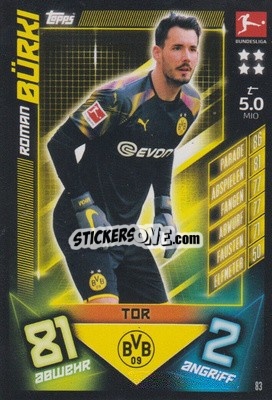Sticker Roman Bürki - German Fussball Bundesliga 2019-2020. Match Attax - Topps