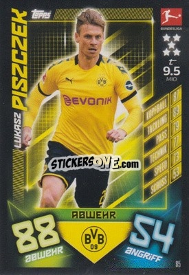 Sticker Lukasz Piszczek - German Fussball Bundesliga 2019-2020. Match Attax n. 85 - Topps